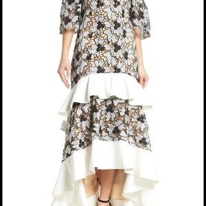 KEEPSAKE the Label Black and White Floral High Low Dress